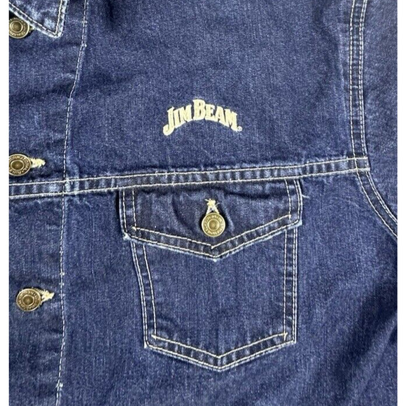 Vintage International Denim Jim Beam Trucker Jacket ID Wear Men's Large 4 Pocket - Picture 7 of 11
